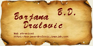 Borjana Drulović vizit kartica